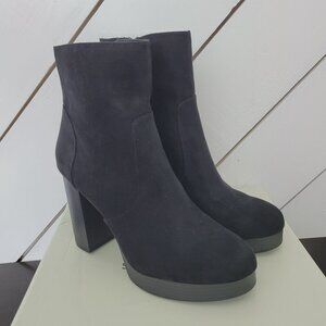 NWT Sun Stone Patriceef Womens Black Faux Suede High Heel Ankle Boots Size 10M